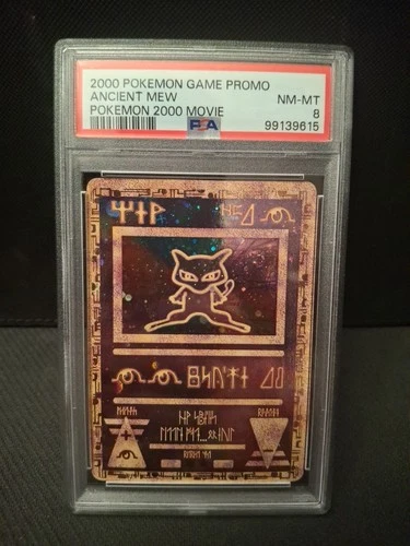 2000 POKEMON GAME PROMO MOVIE POKEMON ANCIENT MEW PSA 8 2x SWIRL GRADED LIMITED