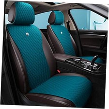 Leather Seat Cover Universal Seat Covers With Crown 23 Covered Peacock Blue