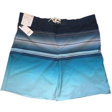 Goodfellow Co Board Shorts Mens XXL Blue Striped 9" Inseam Mesh Lined Swim Tru