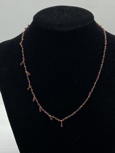 19k Yellow Gold Faceted Ruby 15 Inch Toggle Necklace 4.7g | eBay