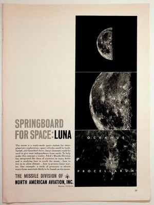 North American Aviation Vintage Magazine Ad Space Luna Moon Exploration 1960s