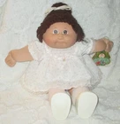 1983 Cabbage Patch Kids Brown Haired Eyed Yarn Ponytail Fully Dressed Doll