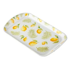 Serving Tray with Handles in Lemons and Palm - 16" Large Coffee Table Trays, ...