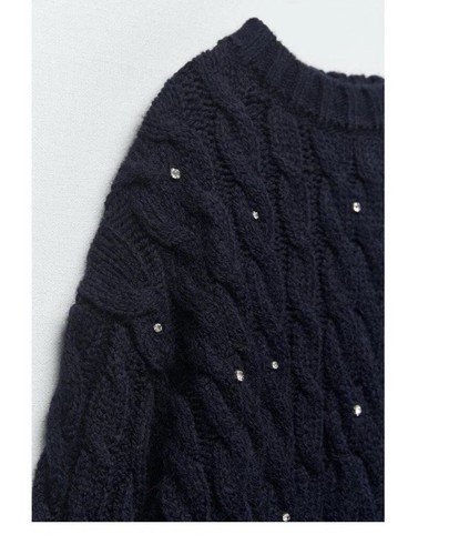Pull Gilet Tricoté Bleu Zara - Taille 9-10 Ans - Occasion En Très Bon état - Pour Fêtes