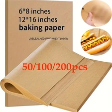 200pcs Pre-Cut Parchment Paper Baking Sheets Non-Stick, Half Sheet Pan Size for 