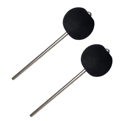 2 PCS Rubber Head Bass Drum Beater Kick Pedal Cajon Percussion Mallet Hammer