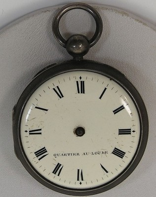 Antique Quartier Au Loche 51mm Silver Fusee Verge Chain Drive Men's Pocket Watch
