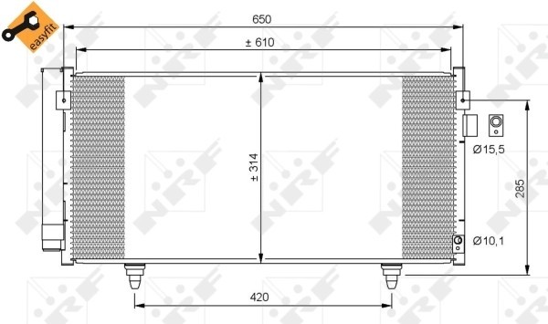 Condenseur NRF 35855 en aluminium avec refroidissement rapide pour OE 73210SC001