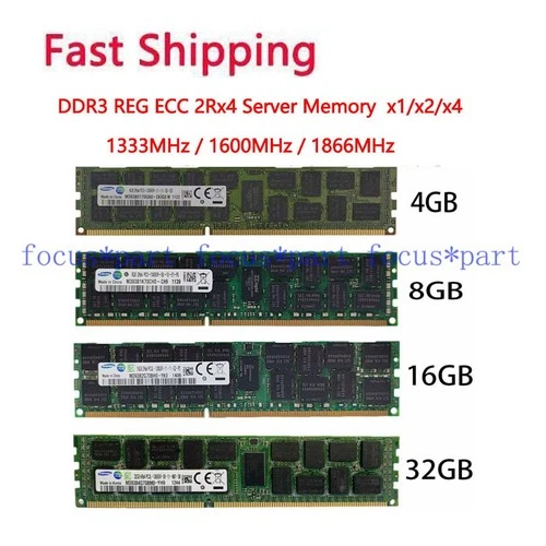 Samsung 4GB/8GB/16GB/32GB DDR3 1333/1600/1866 ECC REG Registered Server Ram LOT