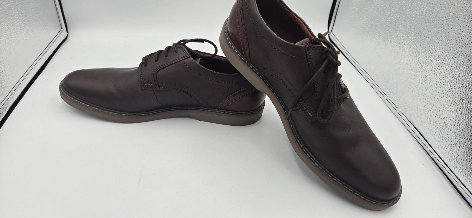 Clarks Collection Shoes Mens Size 10 Brown Leather Lace Up Oxford Casual Comfort