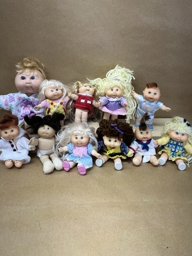 Vintage 1995 Cabbage Patch Kids Mini Dolls Mattel ARCO CPK Yarn Toys 4.5” LOT