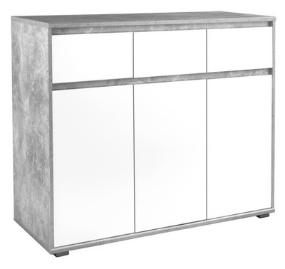 Kommode Sideboard Schrank Schubladenkommode grau weiß  B 118 cm