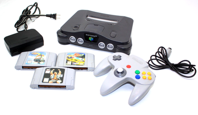 Nintendo 64 N64 Console NUS-001 w/ 3 Games Wave Race - MRC - WF
