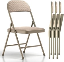 Folding Chairs 4 Pack Comfortable Cushioned Design Indoor Outdoor Use Events