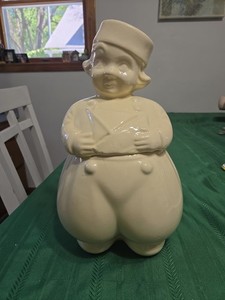 Vintage 1940’s  Bisque Sailor Dutch Boy Cookie Jar Ceramic Paint Removed