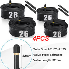 4x 26" Bike Inner Tube Schrader Valve 26x1.75-2.125 Bicycle Rubber Tire Interior
