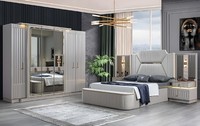 Designer MöBel 4Tlg. Schlafzimmer Set Bett 2X Nachttisch Kleiderschrank Neu