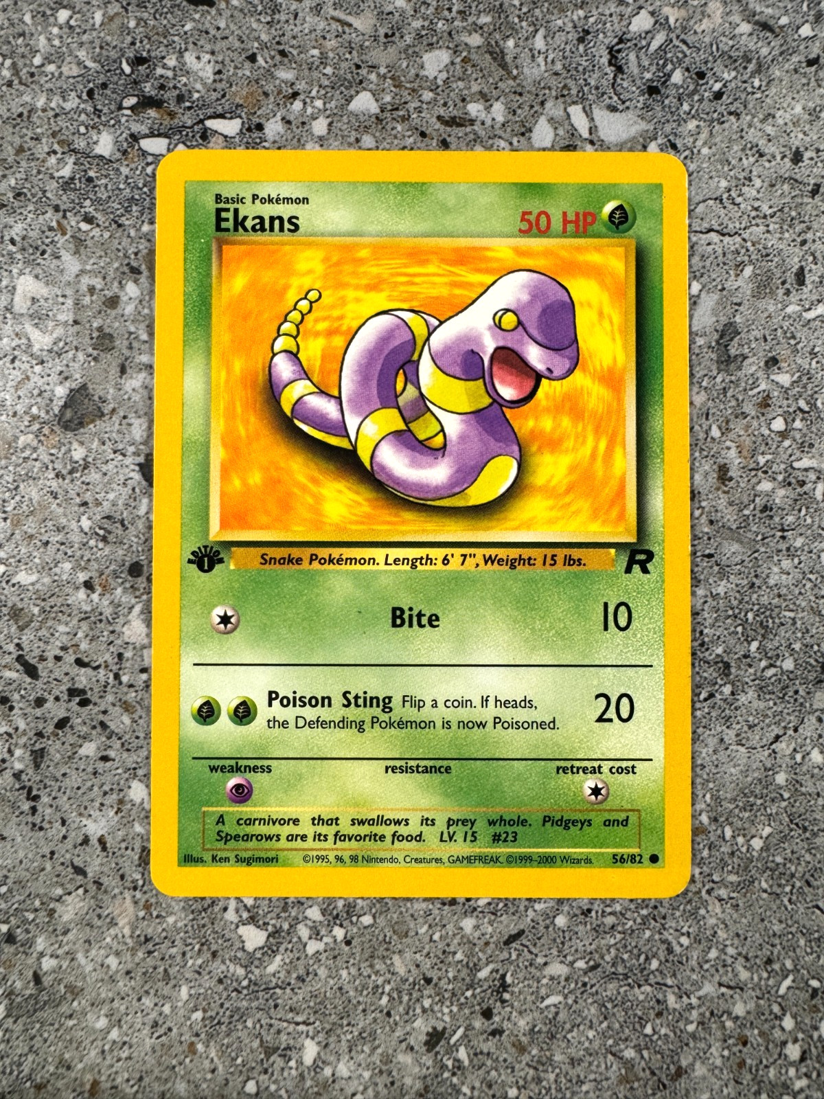 Pokemon TCG Cards 1st Edition Ekans 56/82 Team Rocket NM