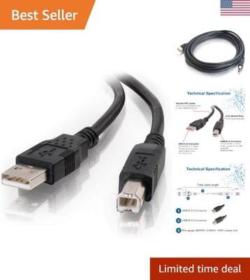 USB Cable, USB 2.0 Cable, USB A to B Cable, 3.28 Feet 1 Meter, Black, Cables ...