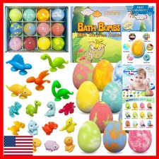 Dinosaur Bath Bombs for Kids - 12 Pack with Surprise Toys Inside