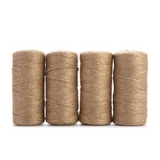 Jute Twine String Hemp Rope - 1312 Feet 2mm 3ply Natural Burlap Cord Rolls fo...