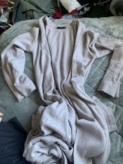 M&S Rosie avorio cashmere lungo avvolgente senza cintura taglia unica