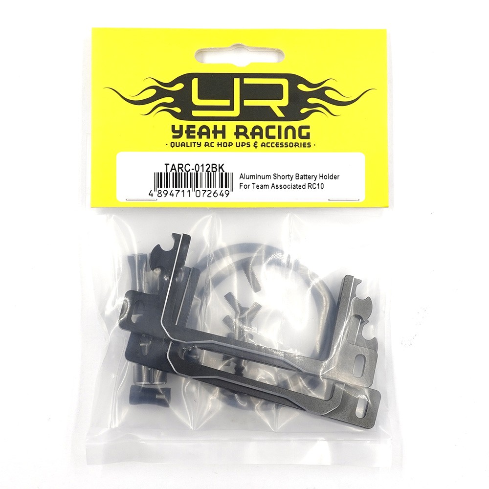 Yeah Racing TARC-012BK Aluminum Shorty Battery Holder for Team Associated RC10