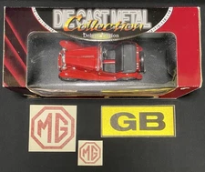 NOS In Box 1947 MG TC Midget By Yat Ming 92468,  1:18 Scale & GB 2 MG Stickers.