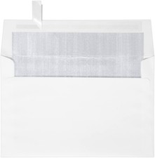 LUXPaper A9 White Silver Foil Lined Envelopes Peel & Press 5 3/4 x 8 3/4