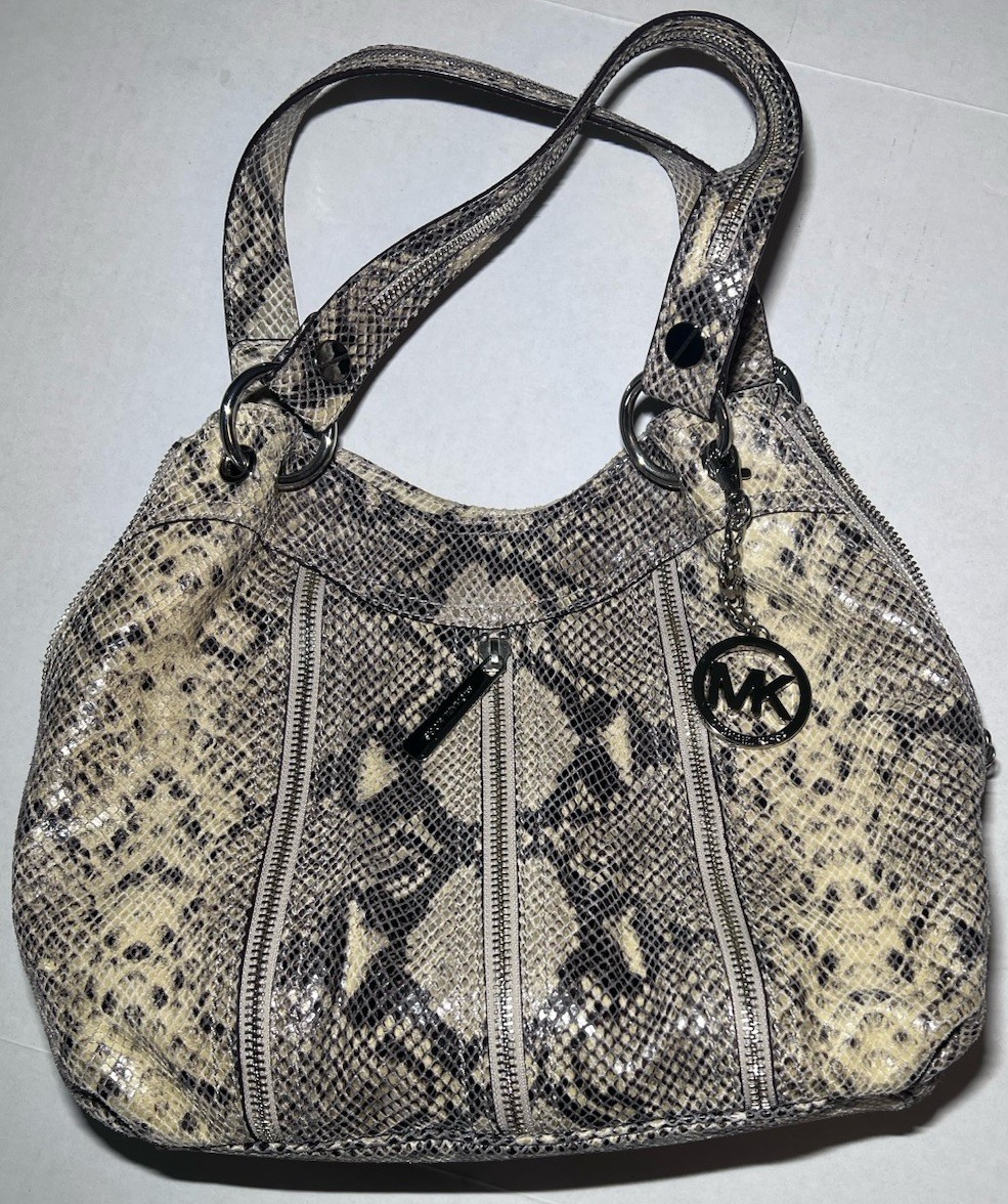 Michael Kors Python Effect Leather Shoulder Bag W… - image 3