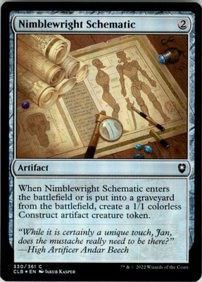 2022 Commander Legends: Battle for Baldur's Gate Nimblewright Schematic Draft