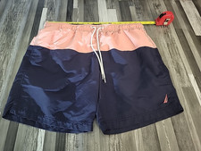 Nautica Swim Trunks Men  s Size XL Orange Blue Performance Quick Dry Shorts Beach