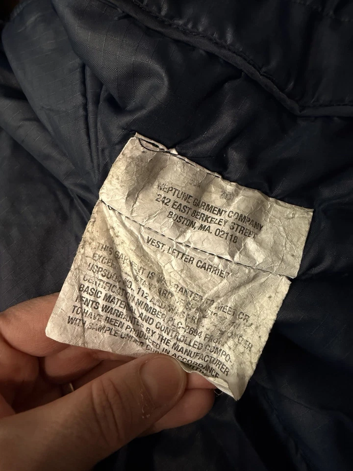 Vintage USPS Regulation Insulated Vest - Neptune Garment Co - Size XL - Image 3 of 4