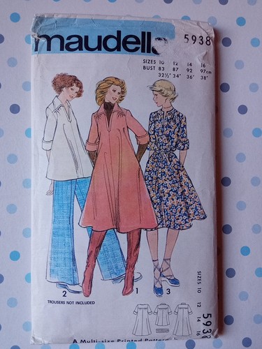 Vintage Sewing Pattern Maudella 5938 Dress And Tunic Top Complete