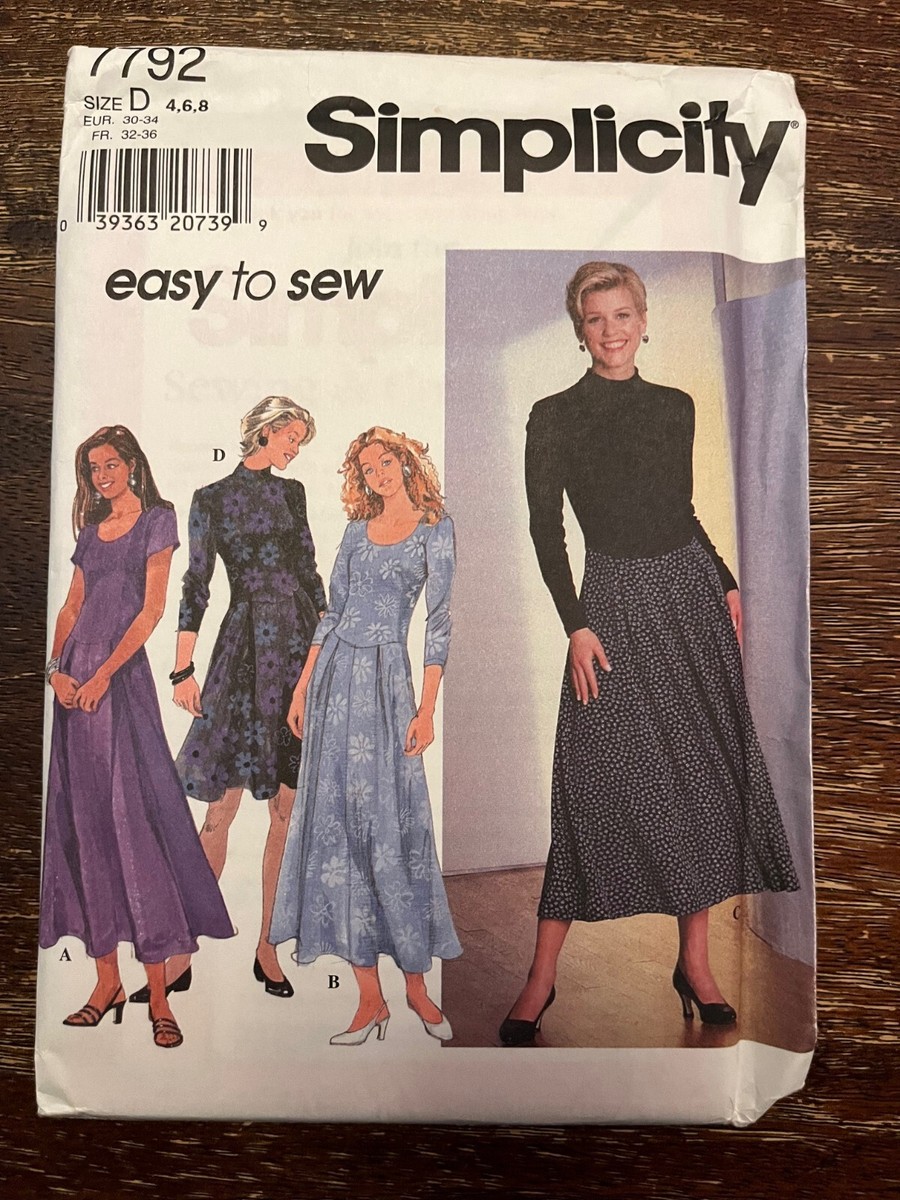 Simplicity 7792 UNCUT Sewing Pattern, Misses' Petite Dress, Size D