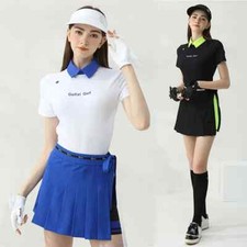 Golfist Women Slim Short Sleeve Golf Tops Lady A-lined Pleated Golf Skirt Suits