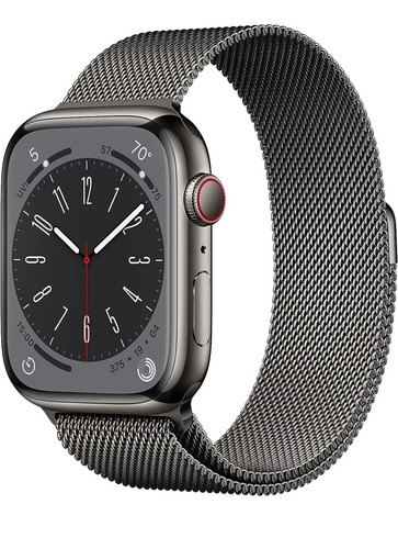 Apple Watch 8 41mm Cellular Graphite Stainless Steel Milanese Loop MNJL3LL/A - Photo 2 sur 4