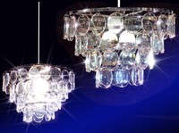 Funky 60s 70s Style Clear Disc Effect Pendant Chandelier Light/shade /uk Funky 60s 70s Style Clear Disc Effect Pendant Chandelier Light/shade /uk