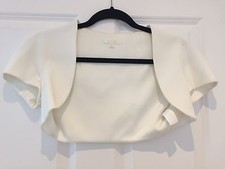 Paule Ka White Ottoman Bolero Jacket Size Uk 8, Fr 36