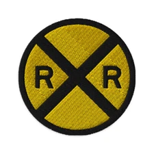 1950s Railroad Crossing Logo Retro Custom Embroidered Patch 3″ (7.6 cm)