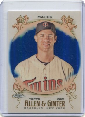 2021 Topps Allen & Ginter Chrome JOE MAUER Blue Refractor #d/150
