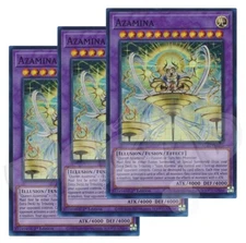 Yugioh - Azamina x 3 - 1st Edition Super Rare NM - Free Holo Card