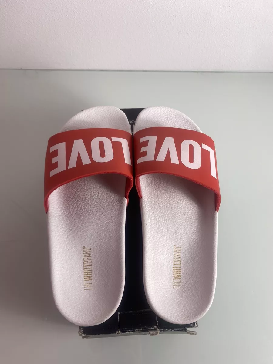 vækstdvale bogstaveligt talt Hammer The White Brand Slides &#034;White/Red&#034; Women&#039;s 9- 400001265819 |  eBay