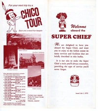 SANTA FE RR - WELCOME ABOARD THE SUPER CHIEF-SCHEDULE & ITINERARY - 7/1/1970