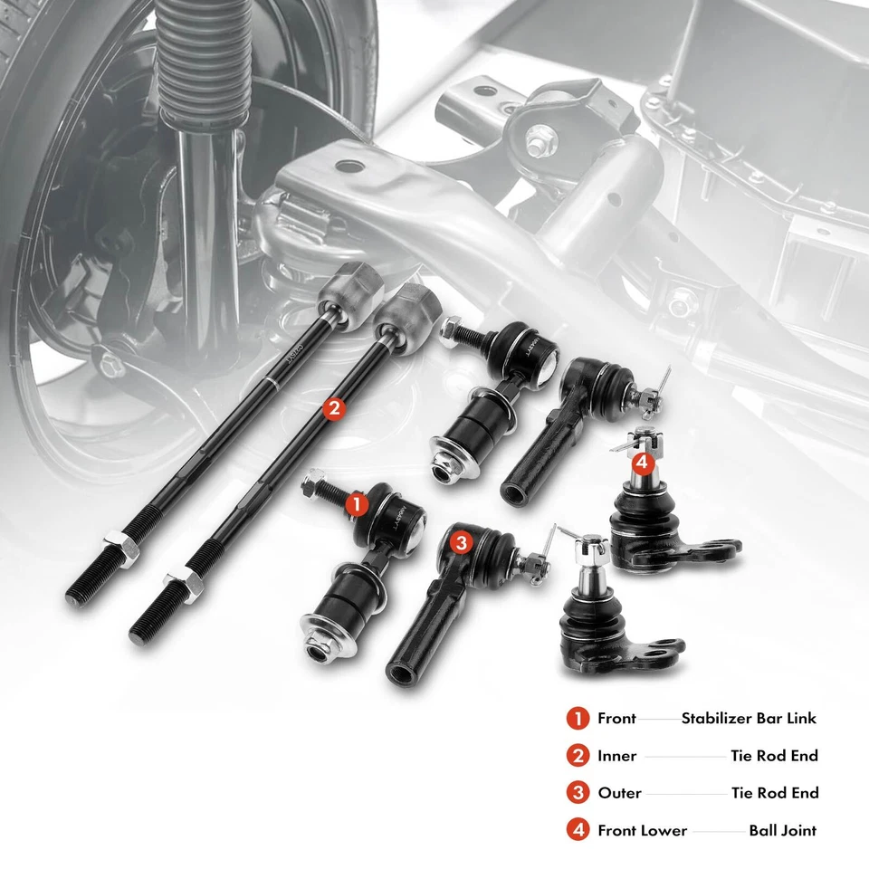 8x Stabilizer Bar Link & Tie Rod End for Mercury Villager Nissan Quest 1993-2002 - Image 2 of 4