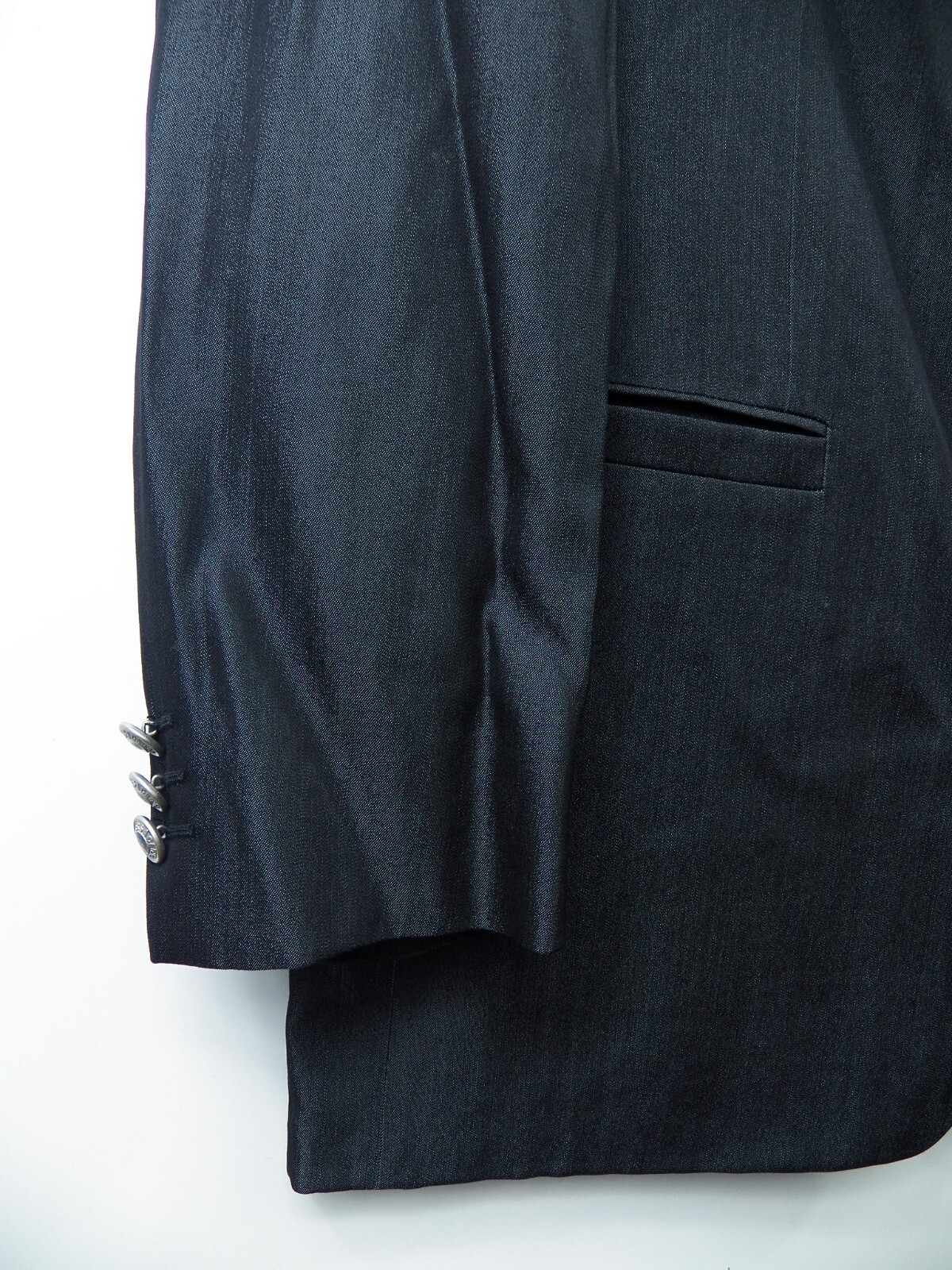 VERSACE CLASSIC V2 MENS 54 44 L BLAZER JACKET CHARCOAL METALLIC 72percent WOOL LUXURY image 4