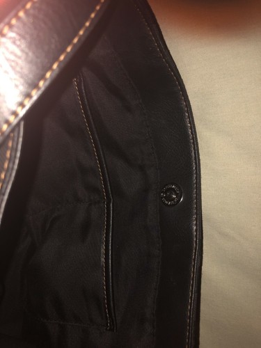 ETIENNE AIGNER HANDBAG PURSE SATCHEL SIGNATURE BLACK LEATHER TRIM - Picture 5 of 9