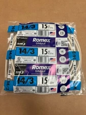 Southwire 15 ft. Wire With Ground Non-Metallic 14 Ga, 3 Conductor 600 V 90 Deg C