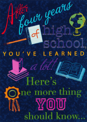 After Four Years of High School Funny / Humorous Graduation Congratulations Card