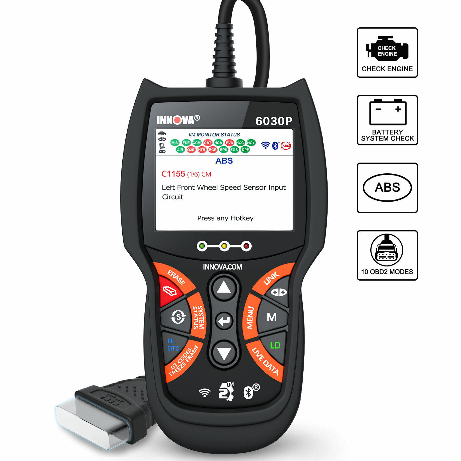 INNOVA 6030P ABS BMS Reset Car Check Engine OBD2 Scanner Diagnostic Code Reader